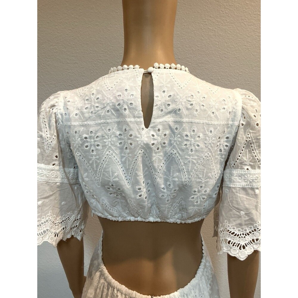 Mable White Merletto Eyelet Cut Out Maxi Dress - Medium NWOT - Picture 11 of 16